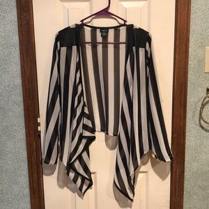 Striped sheer cardigan